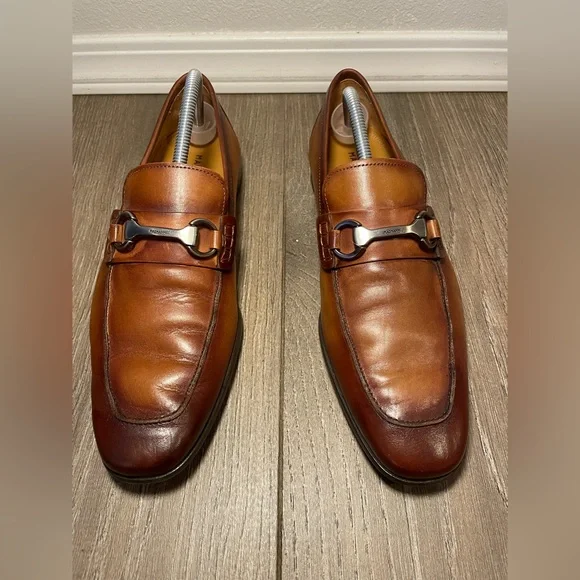 Magnanni Rafa II 18456 Men's Leather Loafer Dress Shoes Cognac Size 9